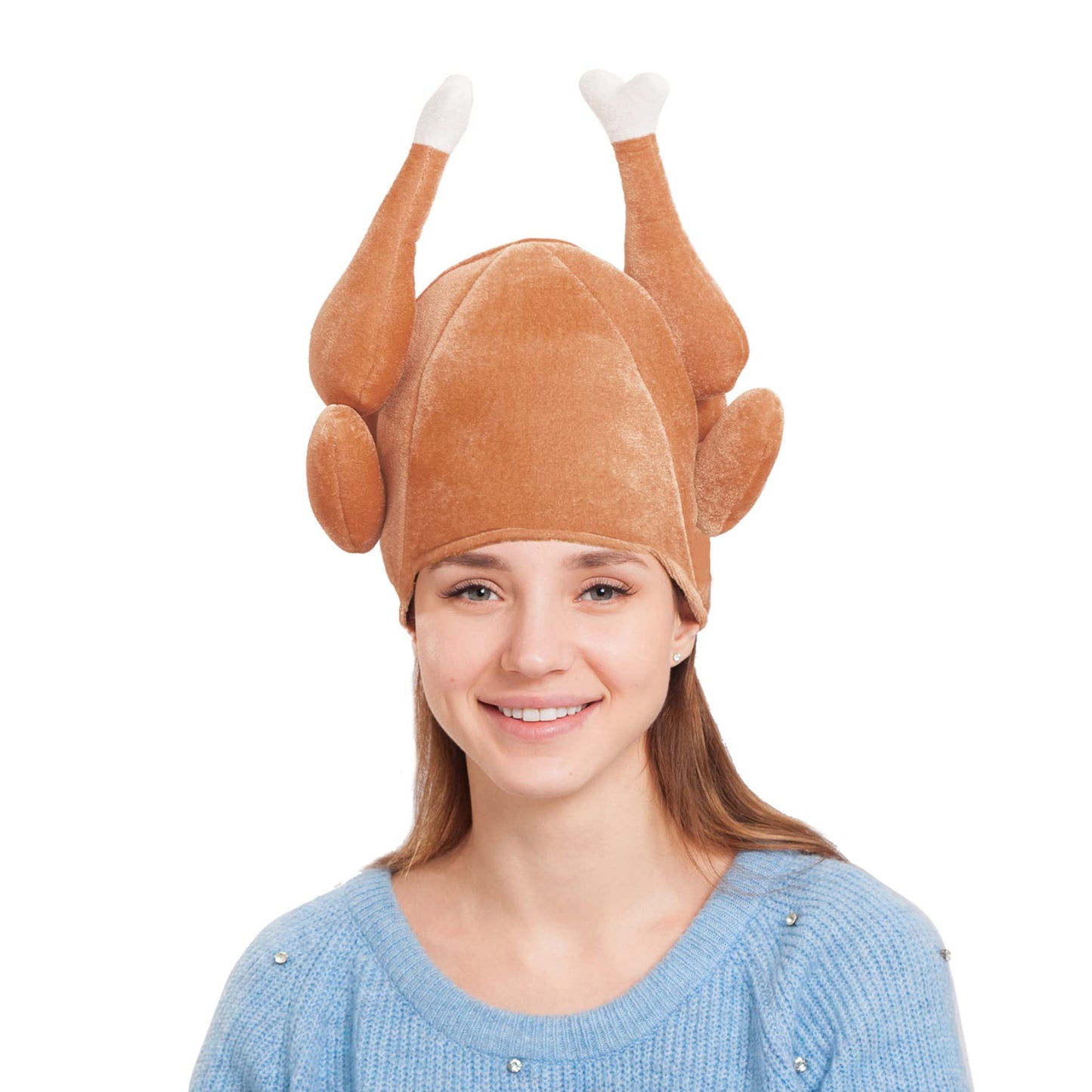 Spooktacular Creations 3 Pack Plush Roasted Turkey Hats for Thanksgiving and Halloween Costume Dress Up Party