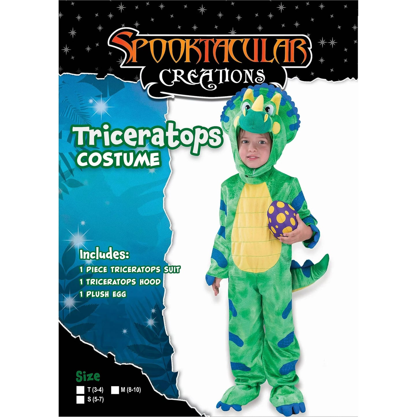 Spooktacular Creations Baby Triceratops Dinosaur Costume Set for Kids, Halloween Party Role Play Suit, Hoodie With Dinosaur Tail