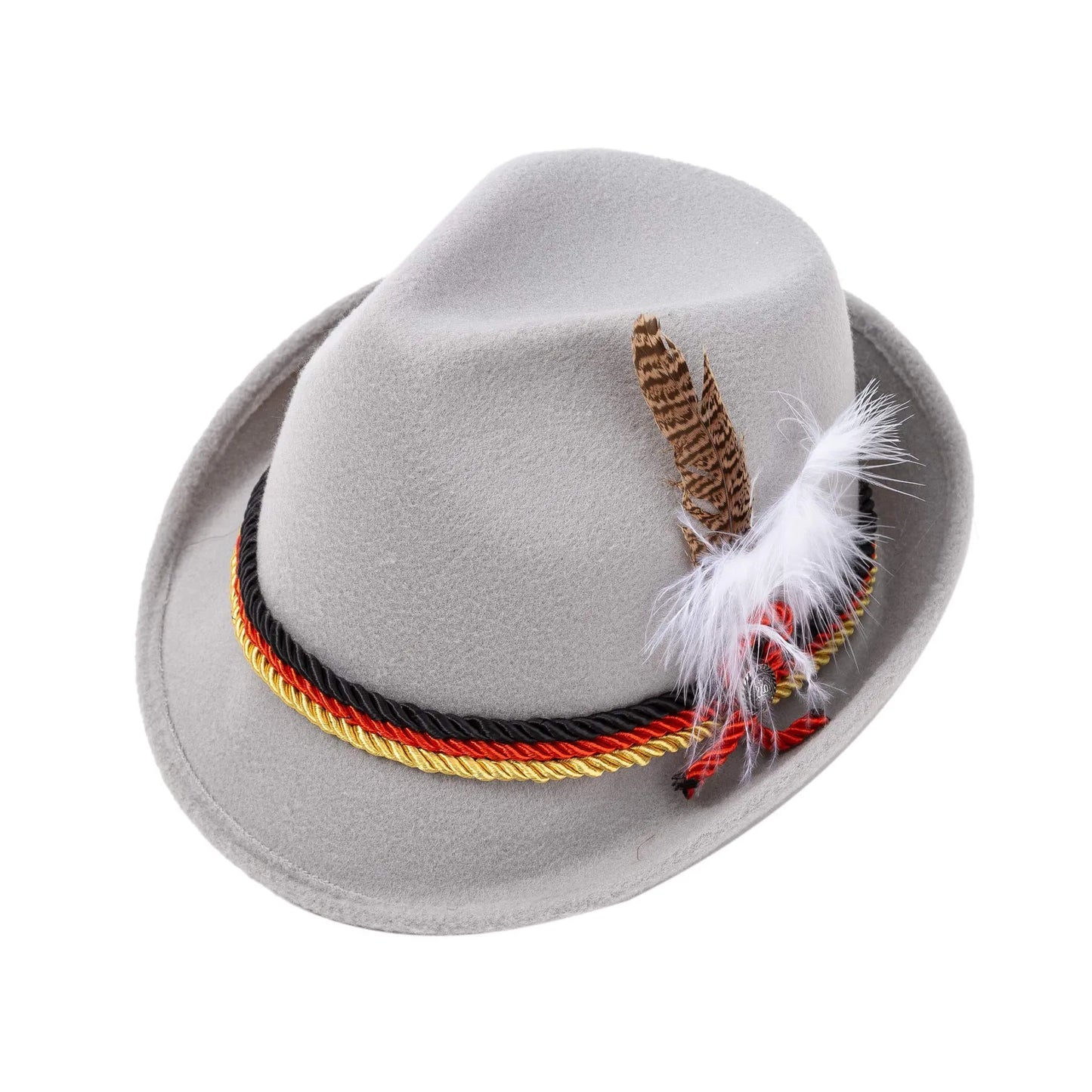 Syncfun 2 Packs Swiss German Alpine Hats Costume Accessories, Felt Fedora Retro Set for Adults Halloween Party Cosplay Dress UP
