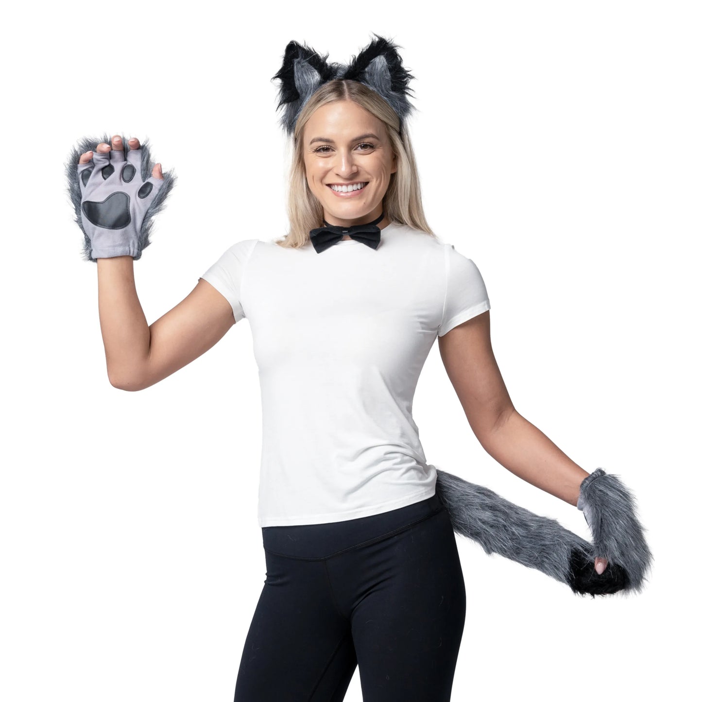 Syncfun Animal Costume Set for Adults,Brown Wolf Dress Up for Women, Party Cosplay, Werewolf Ears and Tail Accessory Kit