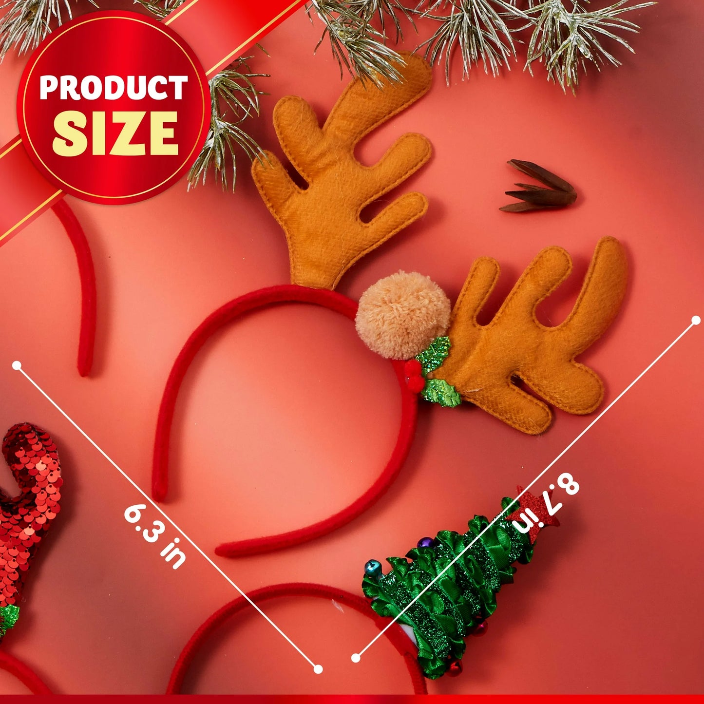 SYNCFUN 8 Pcs Christmas Headbands, Christmas Headwear Christmas Costume Accessories for Women Kids Holiday Party Favors Photo Props ONE Size FIT ALL