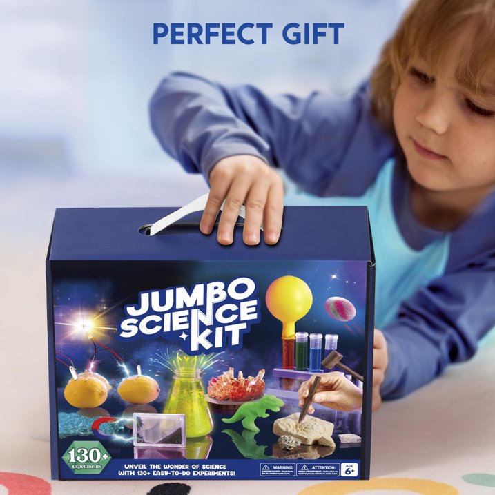 SYNCFUN 130 Jumbo Science Kits for Kids Age 8-12, Volcano Geographic Kit for Age 5-7 , Birthday Gifts And Stem Project Educational Toys for Boys Girls