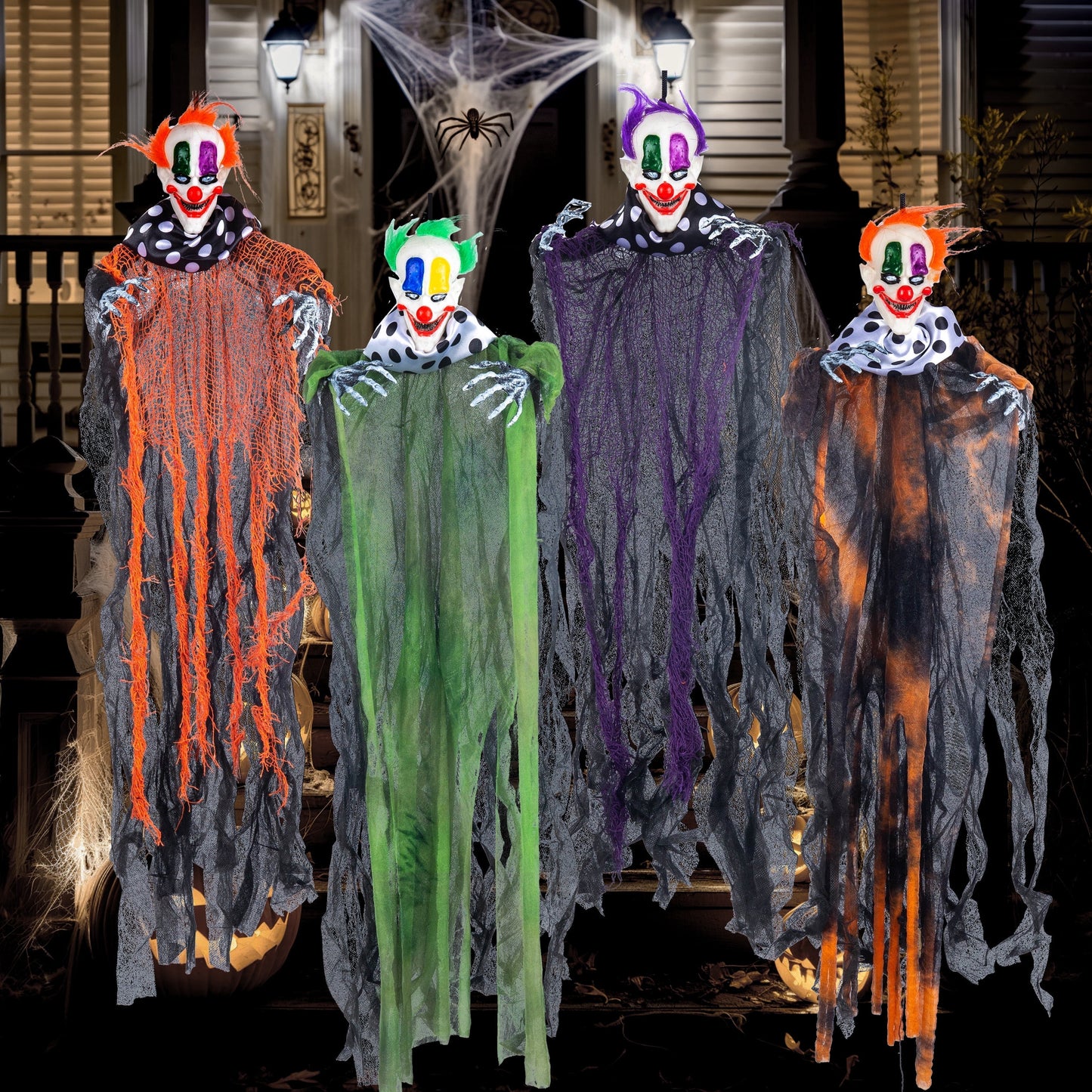 Joyfy 4 Pcs Halloween Decorations Outdoor Hanging Clown Ghost,29 Scary Outdoor Halloween Decor for Halloween Haunted House Decor Props