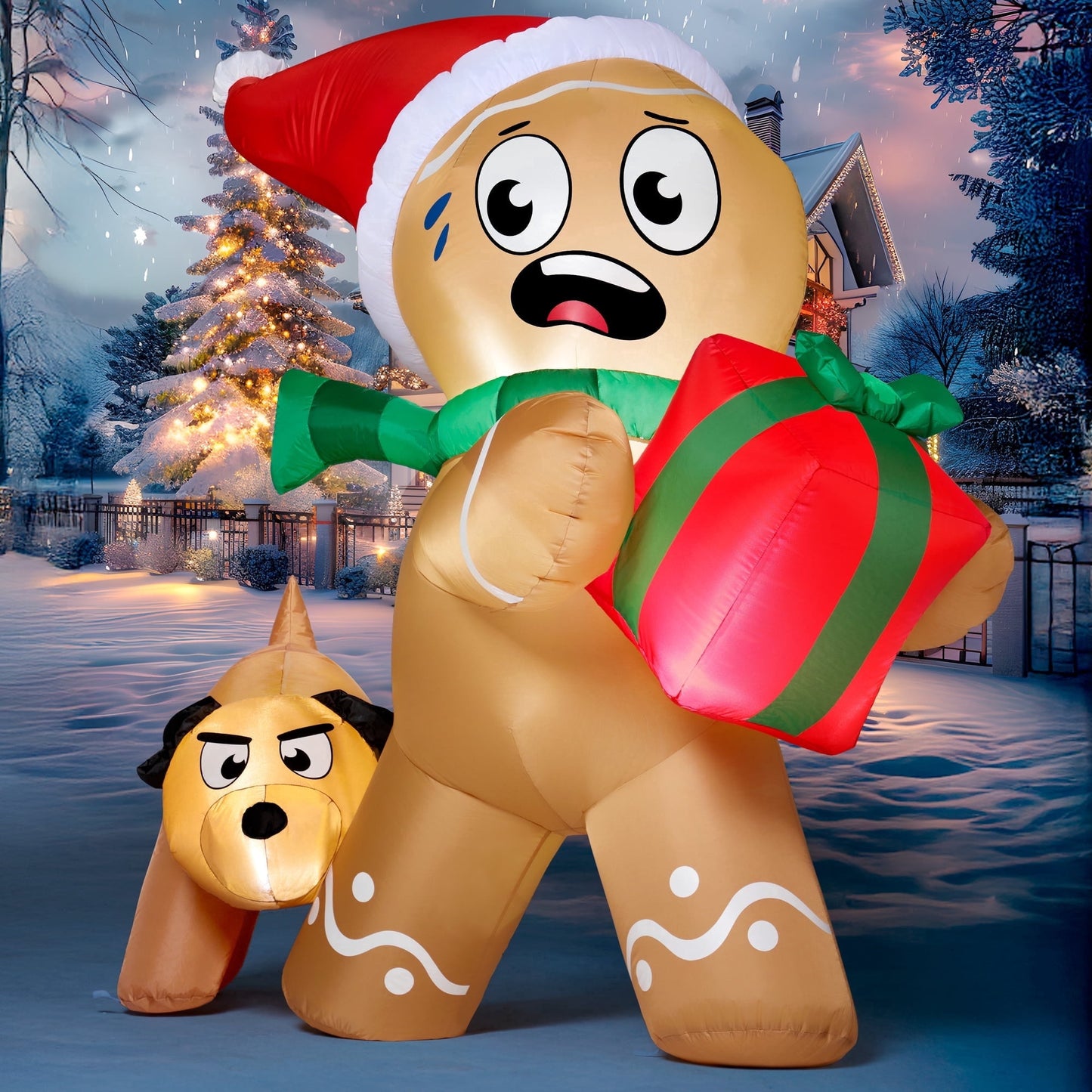 Joyfy 6FT Half-Melted Snowman Inflatable Christmas Decoration