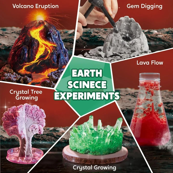 SYNCFUN 85+ Science Kits for Kids, STEM Activities with Erupting Volcano and Growing Crystal Tree ,Experiments Educational Toys Gifts for Kids Aged 6 7 8+