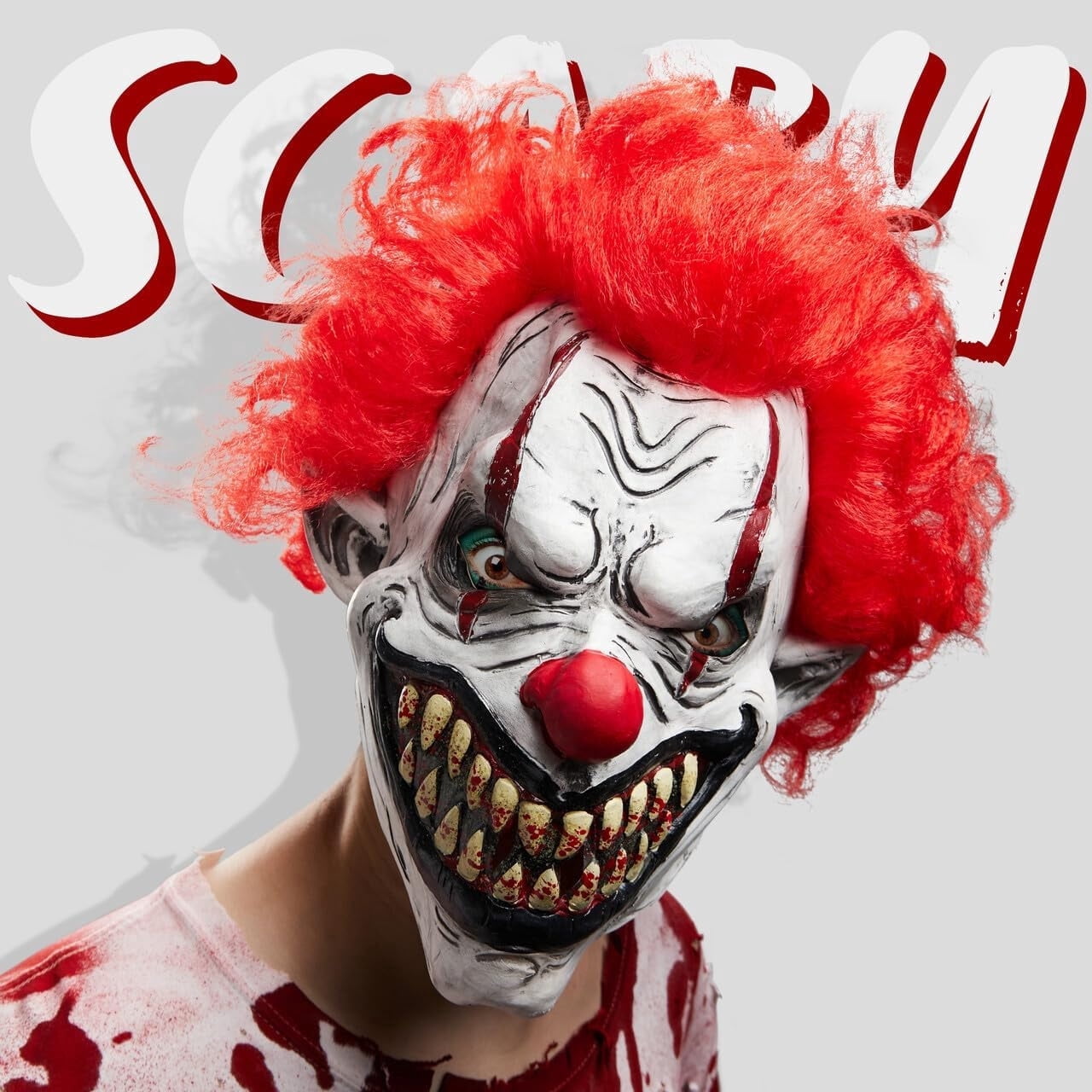 Joyfy Halloween Scary Clown Mask, Horror Face Creepy Zombie Latex Mask