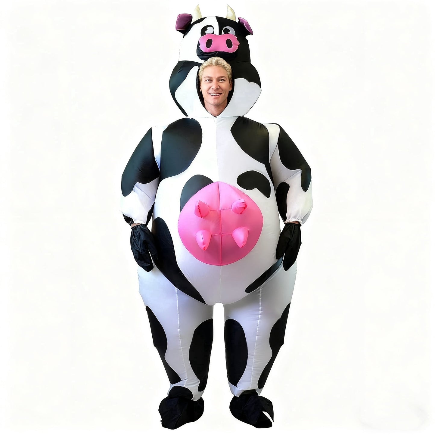 Joyfy Halloween Inflatable Costume for Adults, Air Blow-up Cow Dress Up Unisex Cosplay Costume