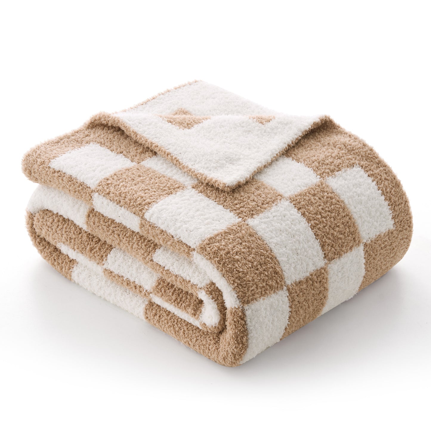Joyfy Throw Blanket for Couch,Bed,Sofa,Brown Checkerboard Knitted Blanket,Super Soft Throw Blanket Knitted,Gifts for Women Mom Girls,Throw Home Room Decor Aesthetic for Women Mothers Christmas Birthd