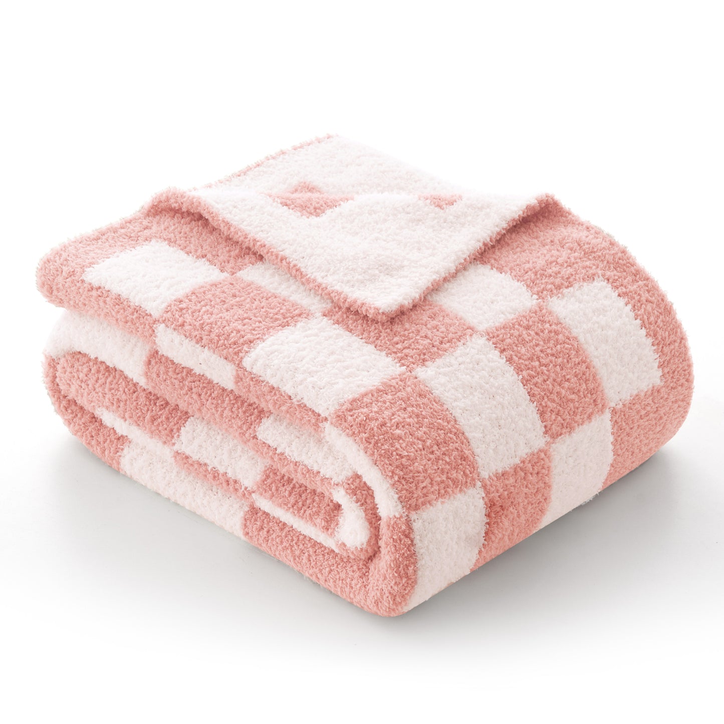 Joyfy Throw Blanket for Couch,Bed,Sofa,Pink Checkerboard Knitted Blanket,Super Soft Throw Blanket Knitted,Gifts for Women Mom Girls,Throw Home Room Decor Aesthetic for Women Mothers Christmas Birthda