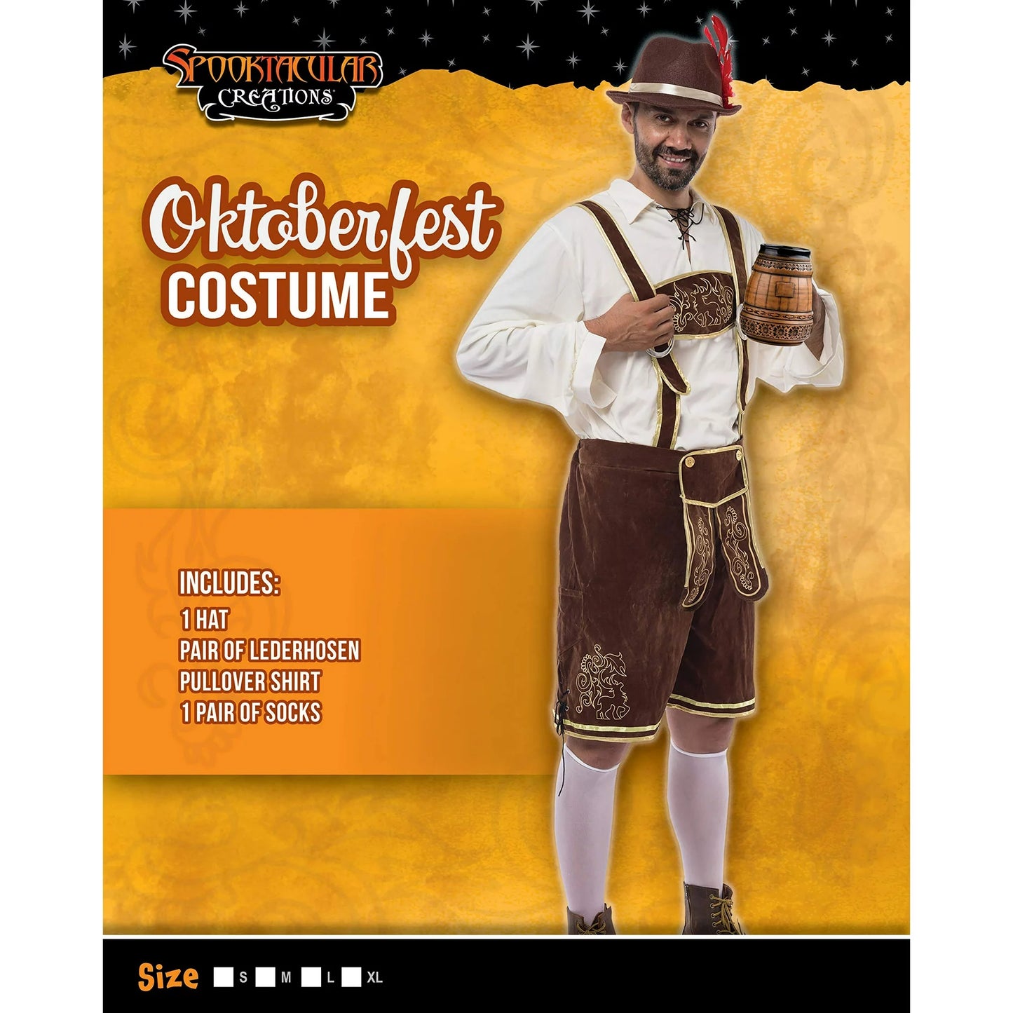 Spooktacular Creations Men's German Bavarian Oktoberfest Costume Set for Halloween Dress Up Party and Beer Festival Size XXL