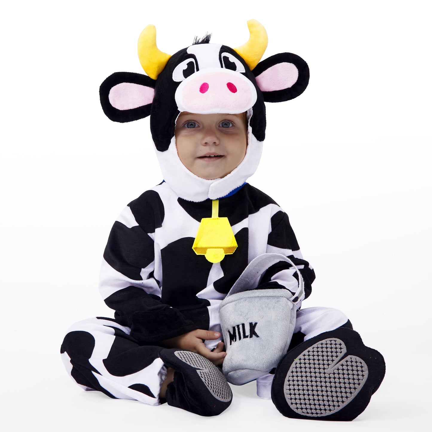 Joyfy Baby Cow Costume with Milking Bucket for Toddler, Kids Halloween Farm Party Dress up Role Playing Cosplay 0 5 Years
