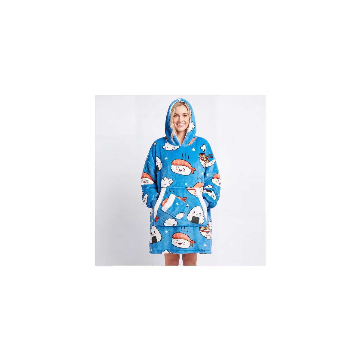 Joyfy Wearable Blanket Hoodie for Adults Gifts for Teen Girls Sister Women Fleece Printed Hooded Blanket Sweatshirt Warm Cozy with Pocket & Sleeves