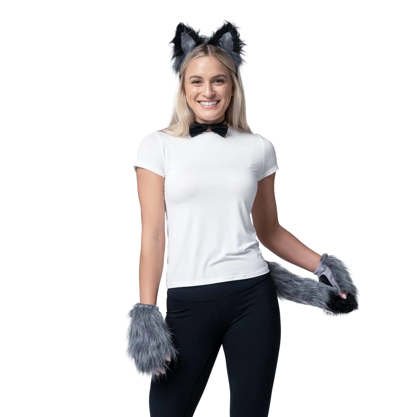 Syncfun Animal Costume Set for Adults,Brown Wolf Dress Up for Women, Party Cosplay, Werewolf Ears and Tail Accessory Kit