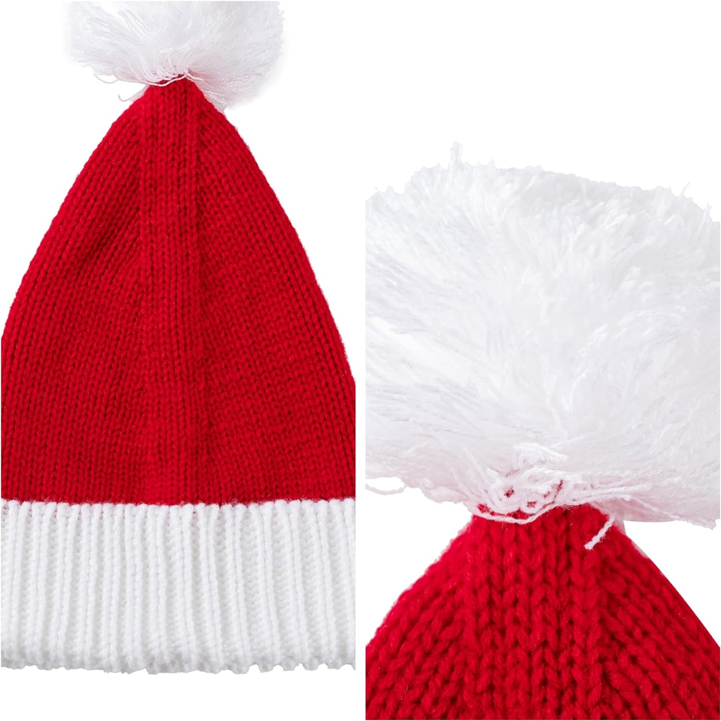 Joyfy Santa Hats Kids Christmas Hat Elf Xmas Party Hat Red Knitted Beanie Hat for Kids Boys,Girls