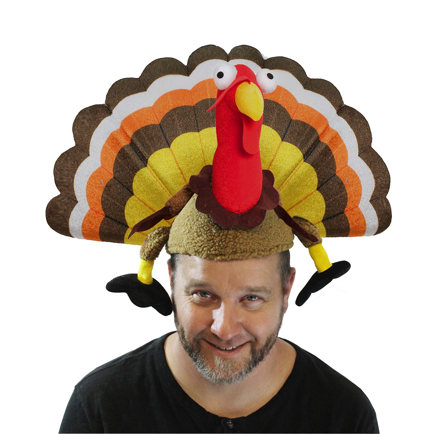 Spooktacular 2 Pack Thanksgiving Turkey Hats Turkey Cap for Thanksgiving Night Event Dress-up Party Role Play Carnival Cosplay Costume Accessories Multi-colores