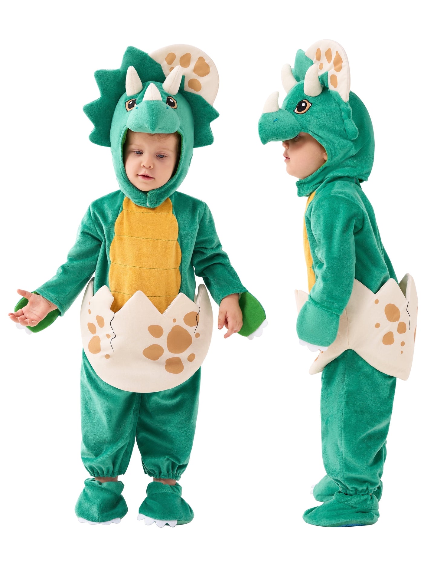 Joyfy Halloween Baby Triceratops Costume, Green Dinosaur Costume Shell for Baby and Toddler Dress up Party