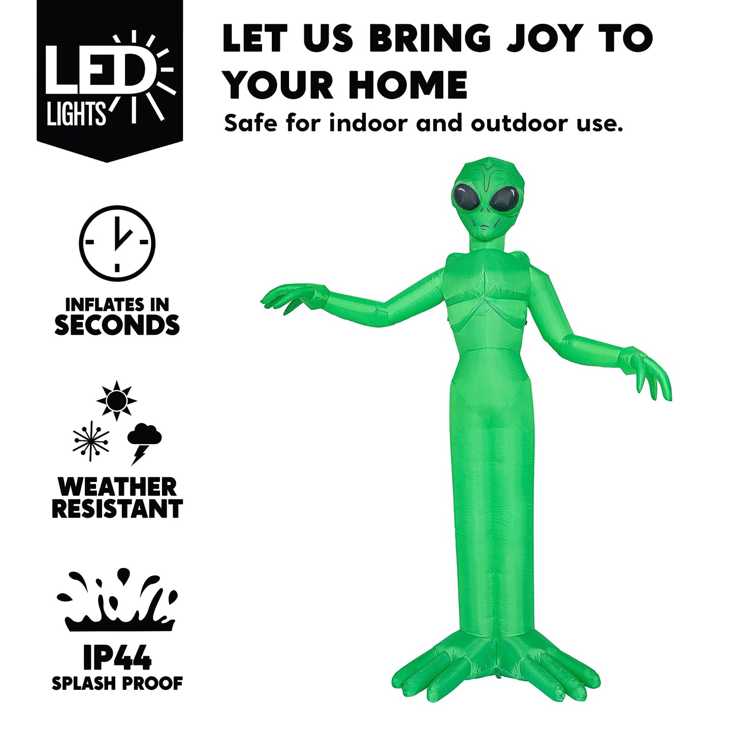 Syncfun 9 FT Halloween Inflatable Giant Alien Decoration with Built-in LEDs,Alien Halloween Decorations Outdoor Blow Up Yard Lawn Decoration