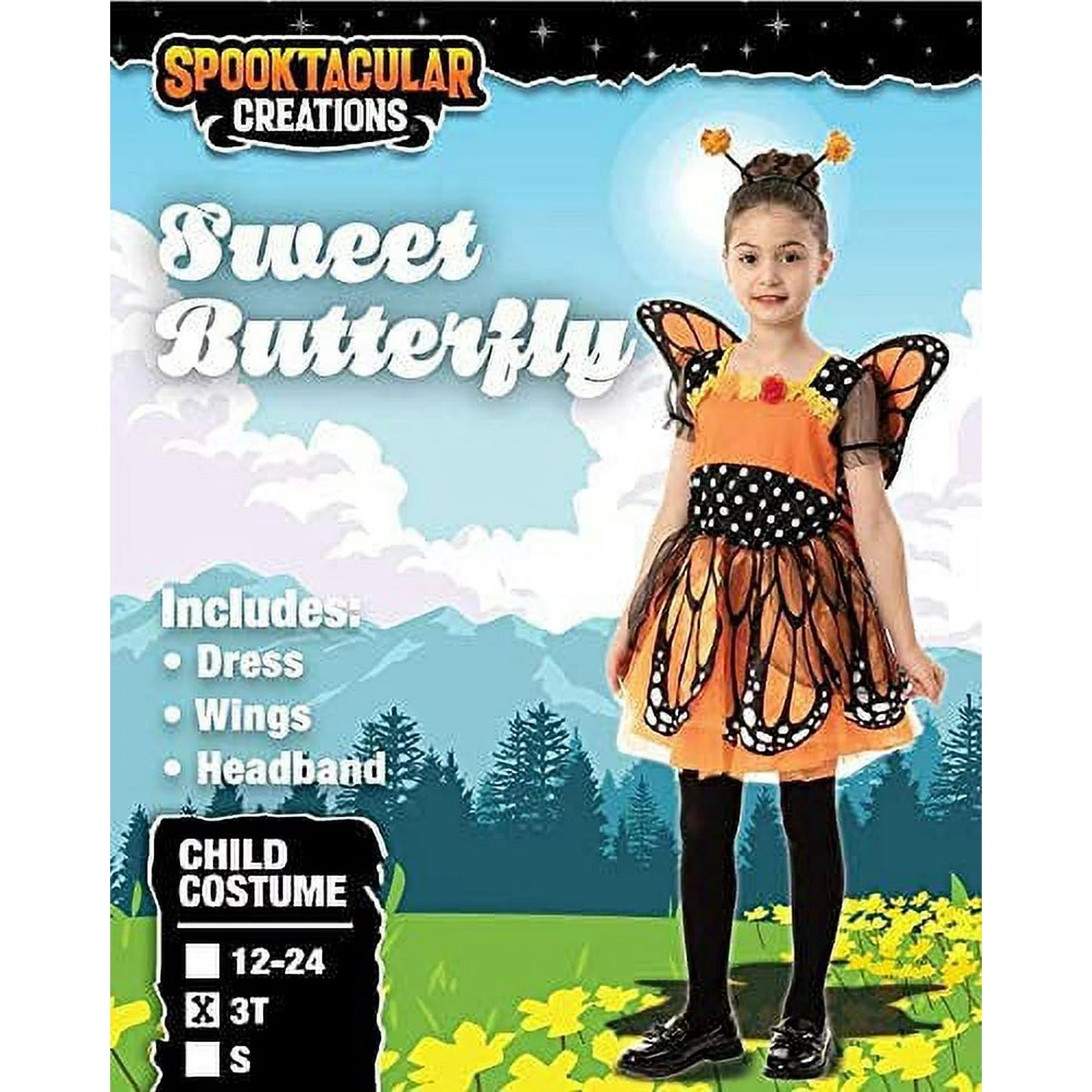 Spooktacular Creations Monarch Butterfly Costume for Kids, Girl Halloween Role Play, 3T