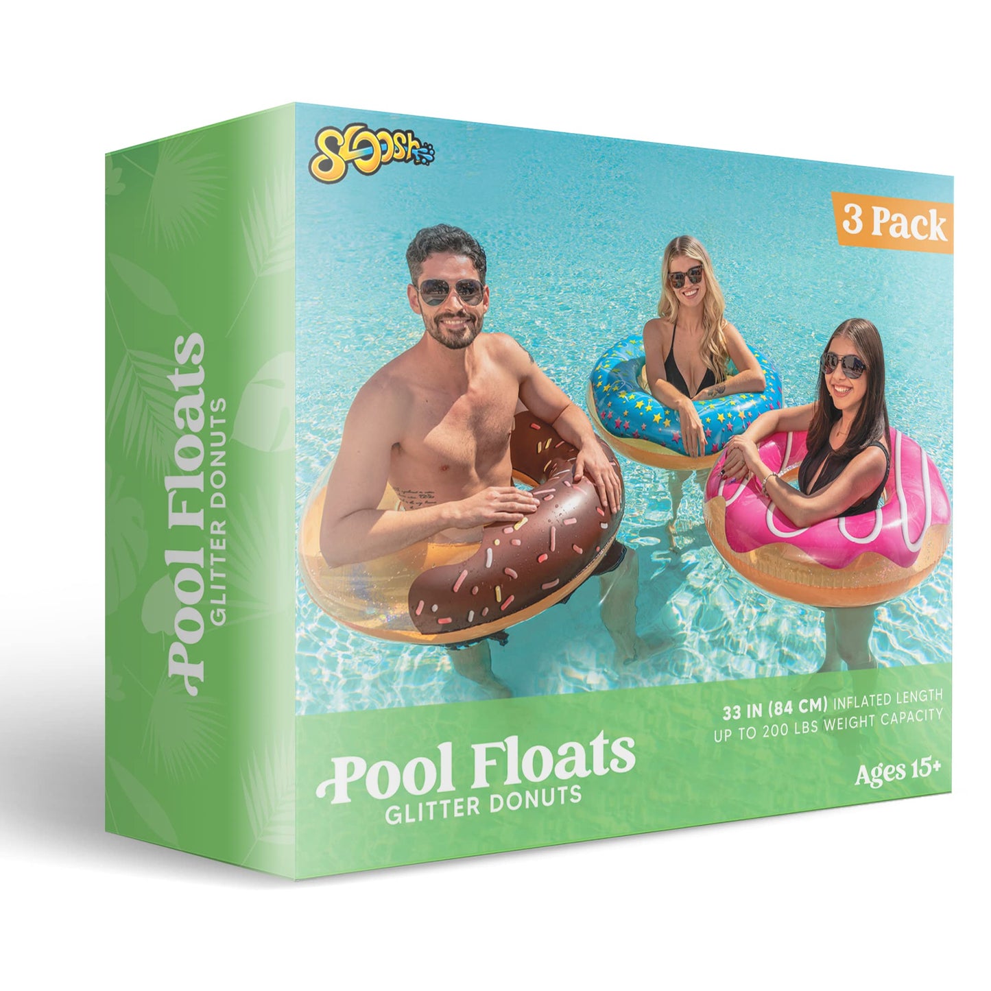 Syncfun 3 Packs 32.5'' Donuts with Glitters Pool Floats for Kids and Adults, Swim Tube Pool Rings Funny Tube Toys for Swimming Pool Party Decorations (4.0) 4 stars out of 4 reviews 4 reviews