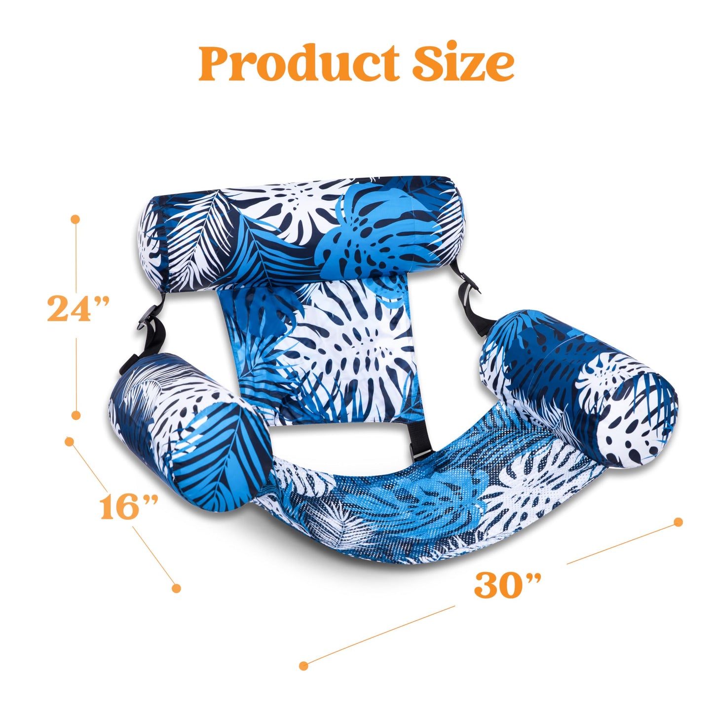 Syncfun Pool Floats Chairs Adults, Inflatable Pool Lounge Chairs, Plant Pattern Floating Pool Hammock Chair for Adults, Blow up Pool Noodles Floats for Pool Party Summer Water Fun
