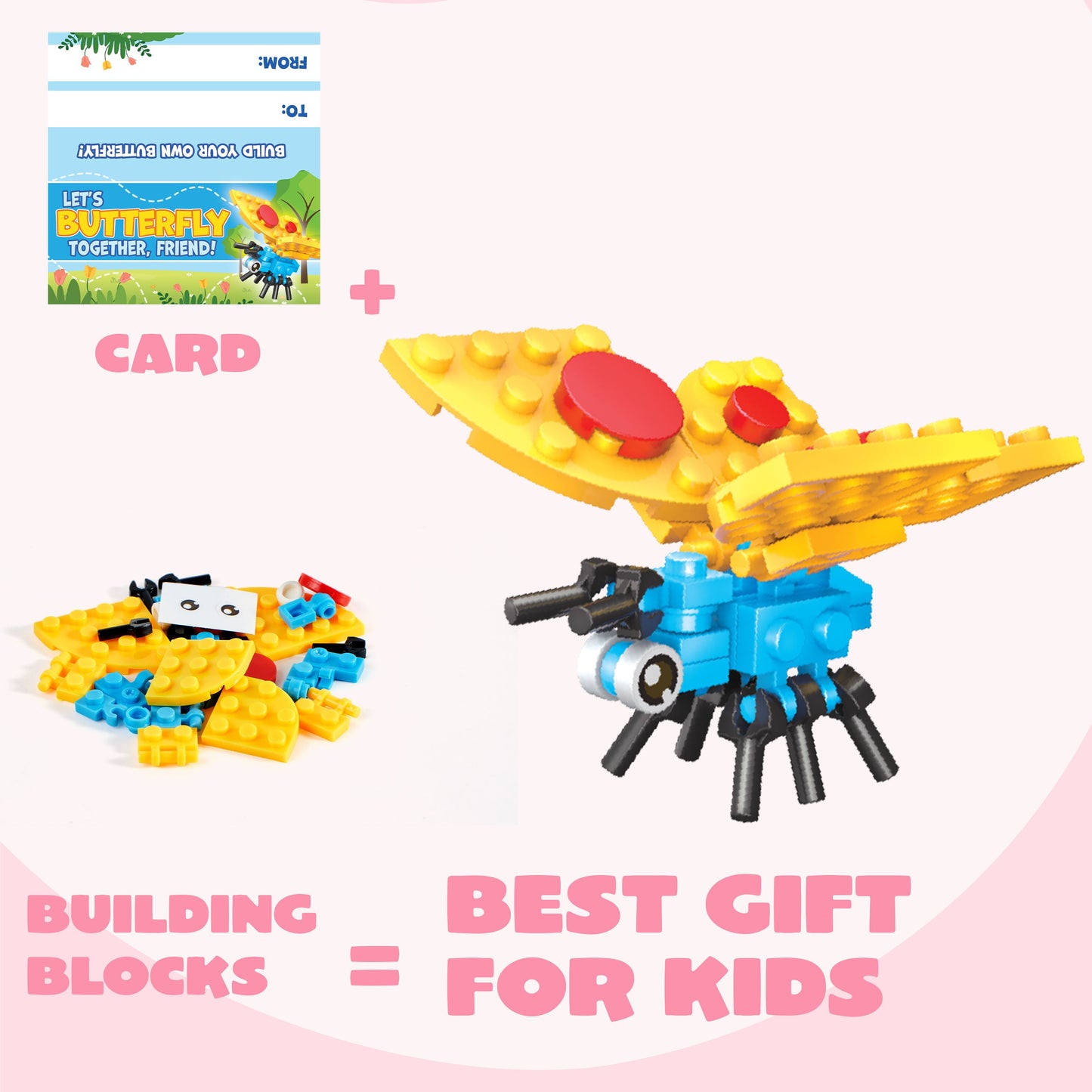 24 Packs Valentines Party Gift Cards with Building for Valentine Party Favor, Kids Classroom Exchange, Prize Supplies, Valentine’s Gifts Exchange School Rewards