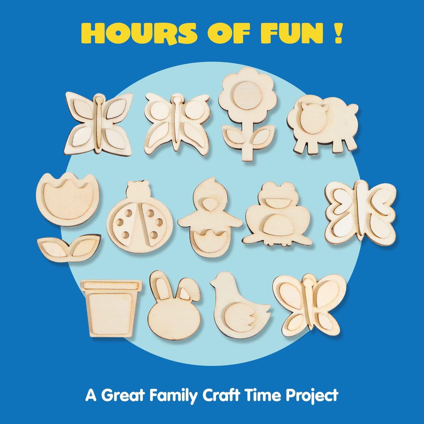 Syncfun 12pcs Painting Kits For Kids, Wood Craft Kits for Toddlers' Paint Activities, Arts And Craft Gift for Party Favors, Boys Girls Ages 3+