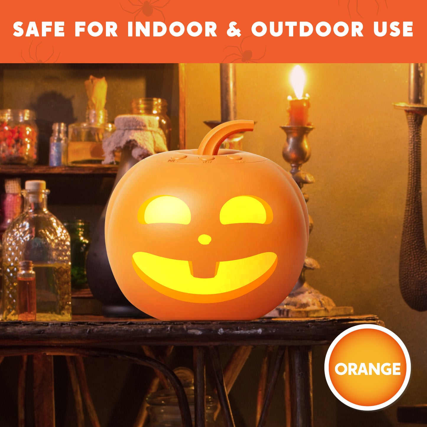 Syncfun 7 Inch Halloween Decorations Talking Pumpkin,Animated Pumpkin Face Expression and Music with Built in Projector & Speaker Plug and Play