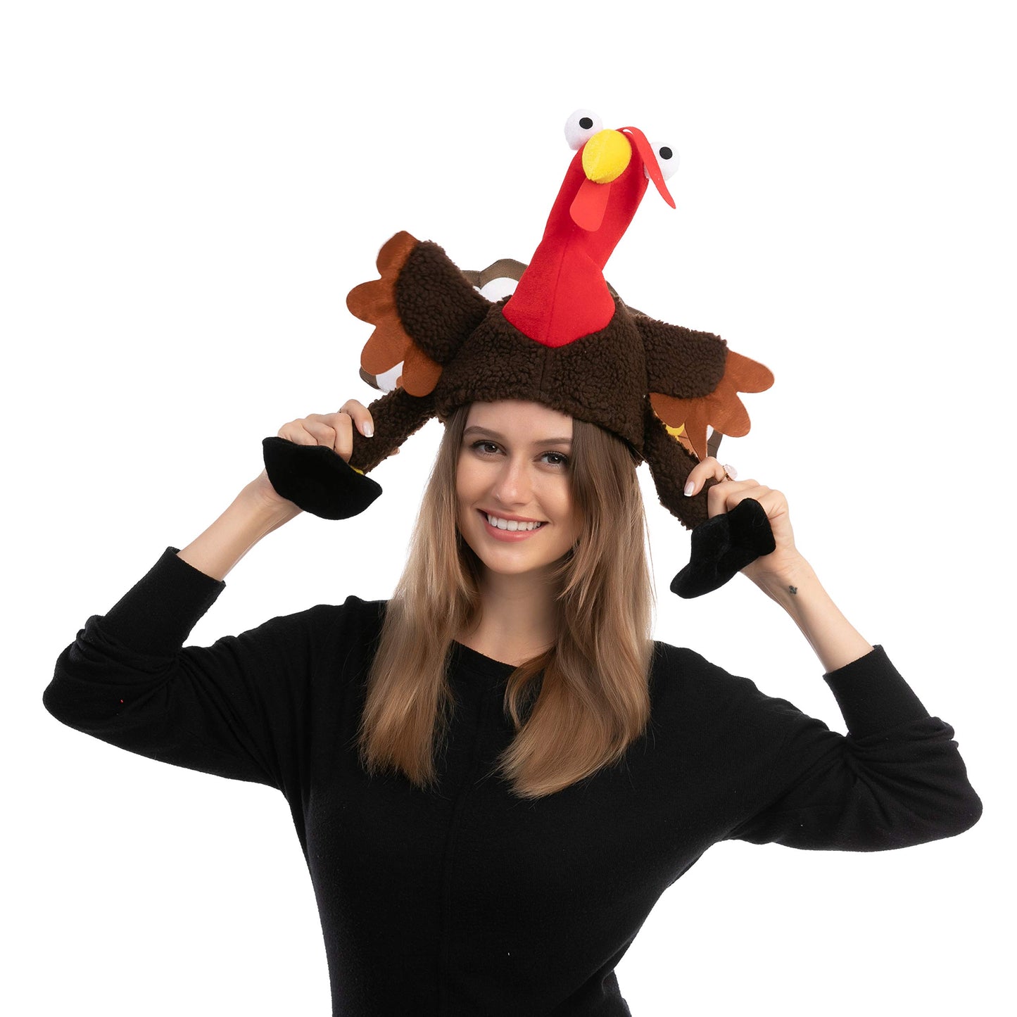 JOYIN Thanksgiving Turkey Hat Wings Moving for Thanksgiving Trot Dress Up Party, Role Play and Carnival Cosplay (Brown)