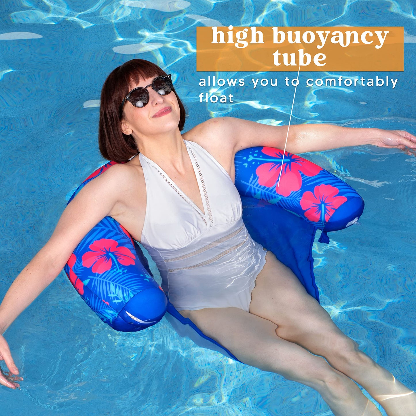 Syncfun 2 Packs Pool Floats Chairs, Inflatable Pool Noodles Floats for Adults, Pool Float Chair Lounger, Pool Float Hammock Chairs, Swimming Floaties for Party Summer Water Fun