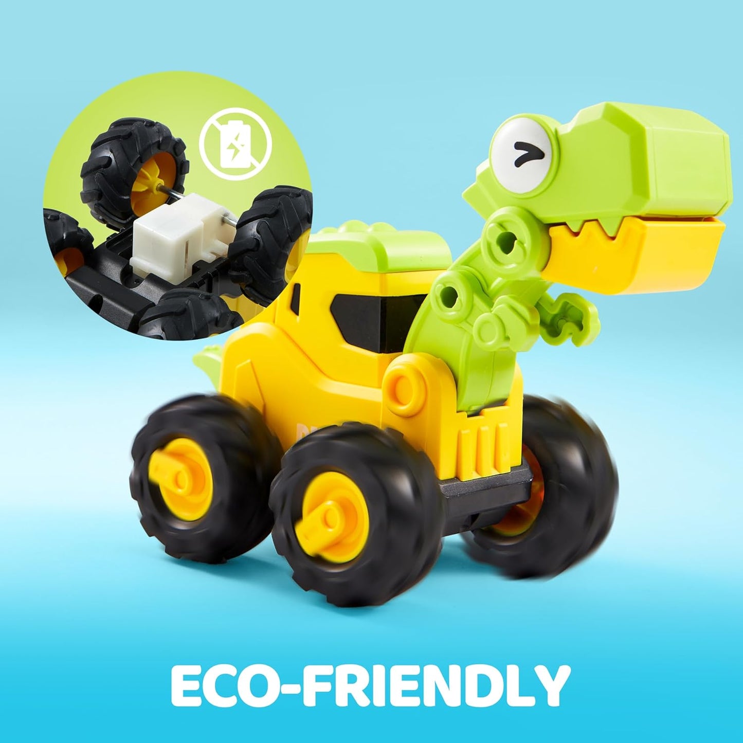 Syncfun 4Pack Dinosaur Construction Vehicles Set, Baby Toy Cars for Toddlers, Car Toys for 1 2 3 Year Old Boys Girls Kids, Best Birthday Gifts for Toddler