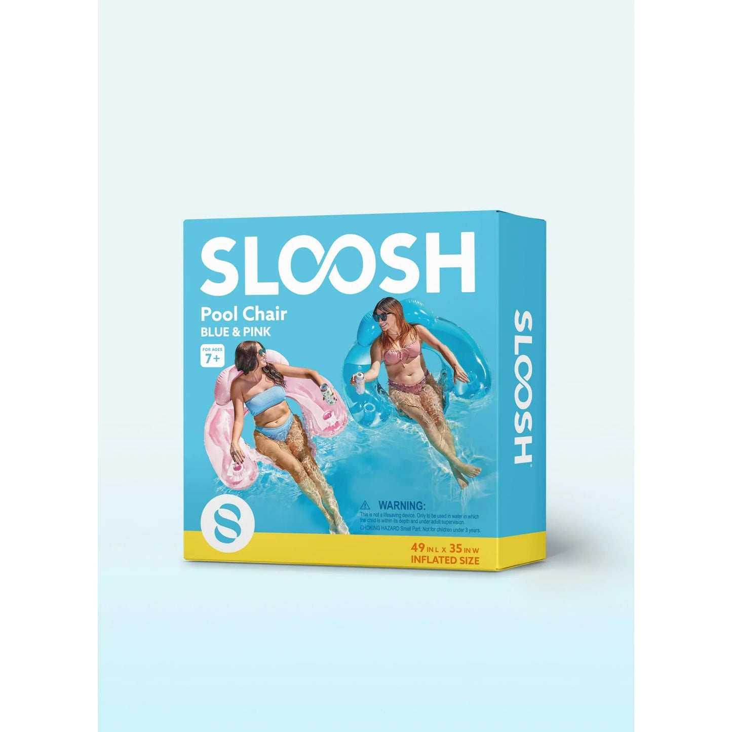 2 Packs Transparent Pool Chair,Blow up Floating Pool Floats Chair (Blue, Pink)