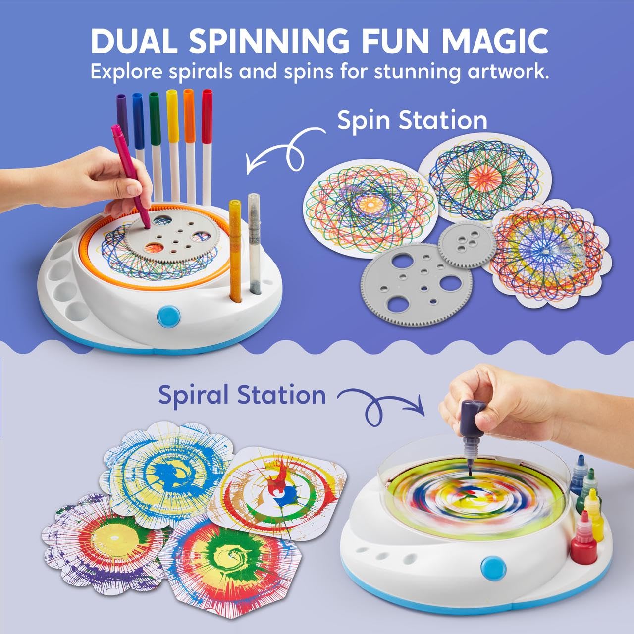 Klever Kits Paint Spin Art for Kids Painting Spinner Machine Kit Arts & Crafts Gifts for Boys Girls
