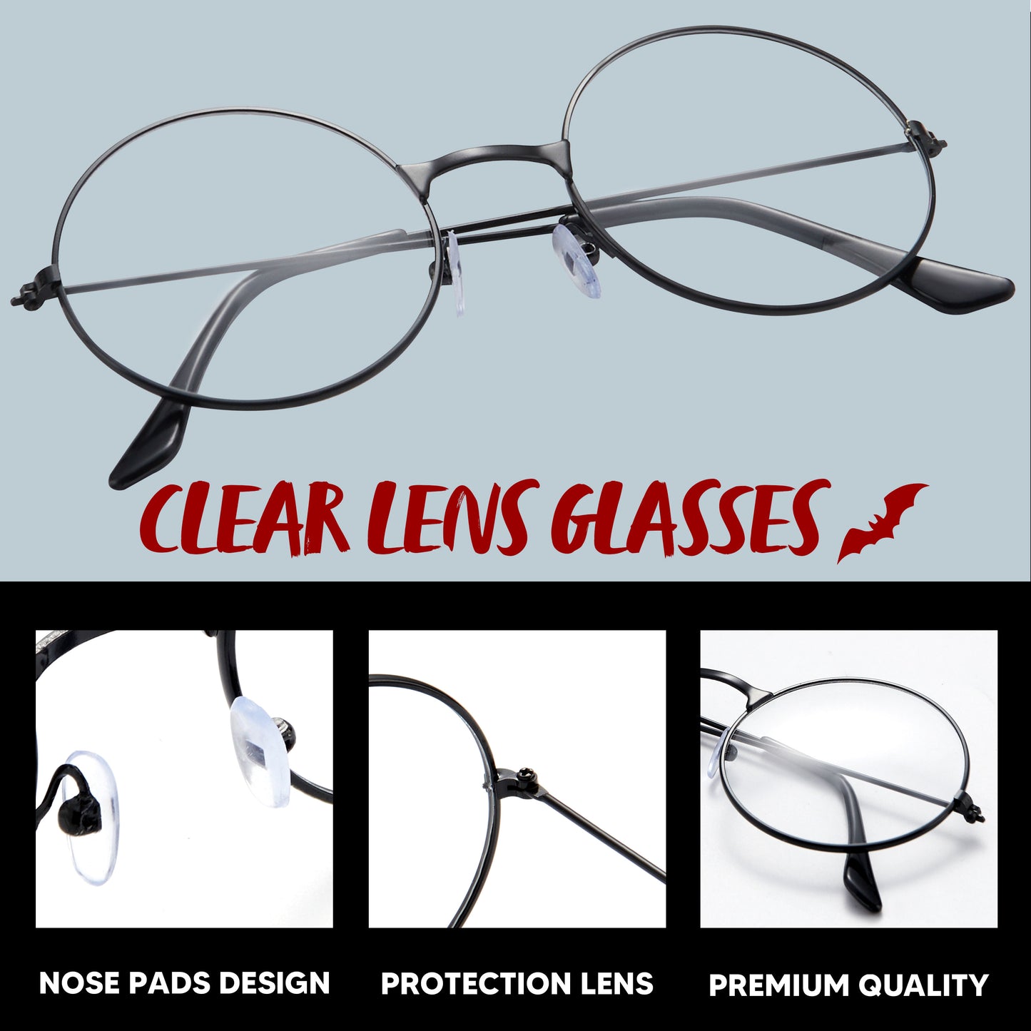 SYNCFUN Halloween Wizard Glasses,Round Glasses Magic Costume Movie Themed Costume Glasses for Kids Posing Props Masquerade Costume Birthday Party Cosplay Supplies