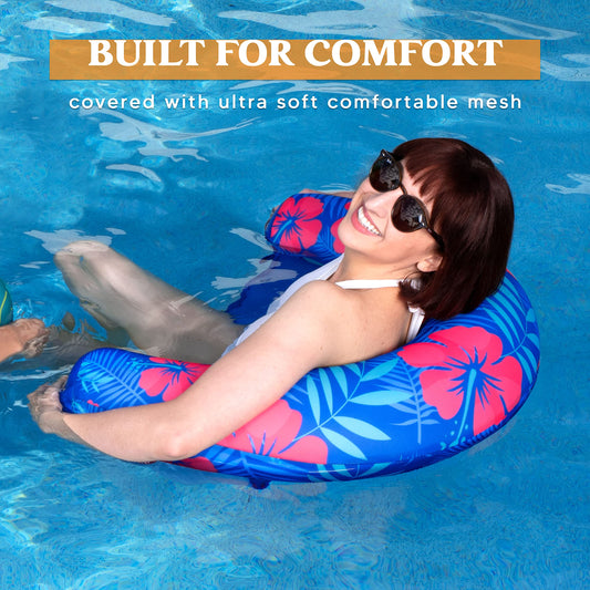 Syncfun 2 Packs Pool Floats Chairs, Inflatable Pool Noodles Floats for Adults, Pool Float Chair Lounger, Pool Float Hammock Chairs, Swimming Floaties for Party Summer Water Fun