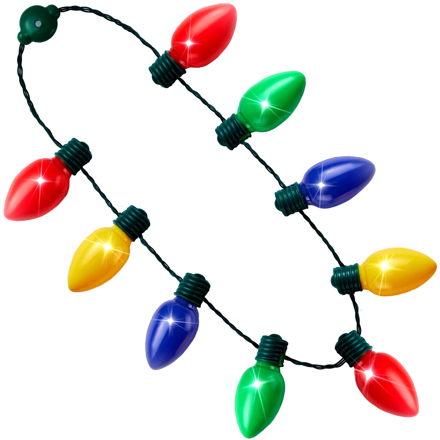 SYNCFUN Christmas LED Light Up Bulb Necklaces 9 Bulbs LED Necklaces Holiday Necklace Costume Accessories for Christmas Xmas Party Favor Party Supplies