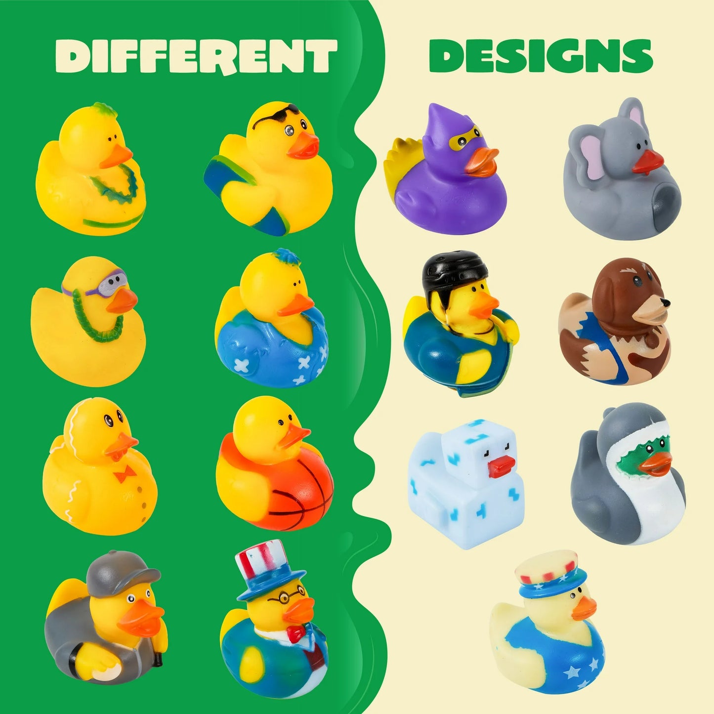 SYNCFUN 15 Pcs Rubber Ducks, Random Assortment Mini Rubber Duckie Toys with Mesh Carry Bag for Kids Baby Bath Shower Toys, Birthday Gifts, Summer Beach Pool Activity, Party Favors