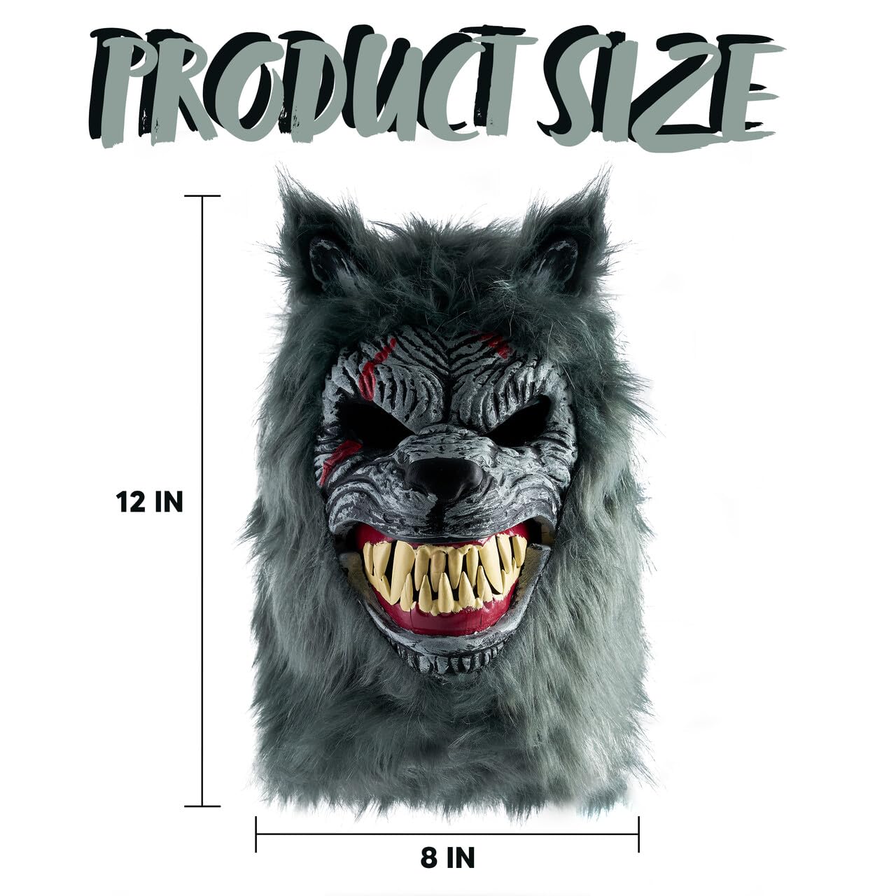 Joyfy Halloween Wolf Mask Scary Werewolf Mask for Adults Men,Halloween Costume Full Head Latex Wolf Masks Cosplay Prop