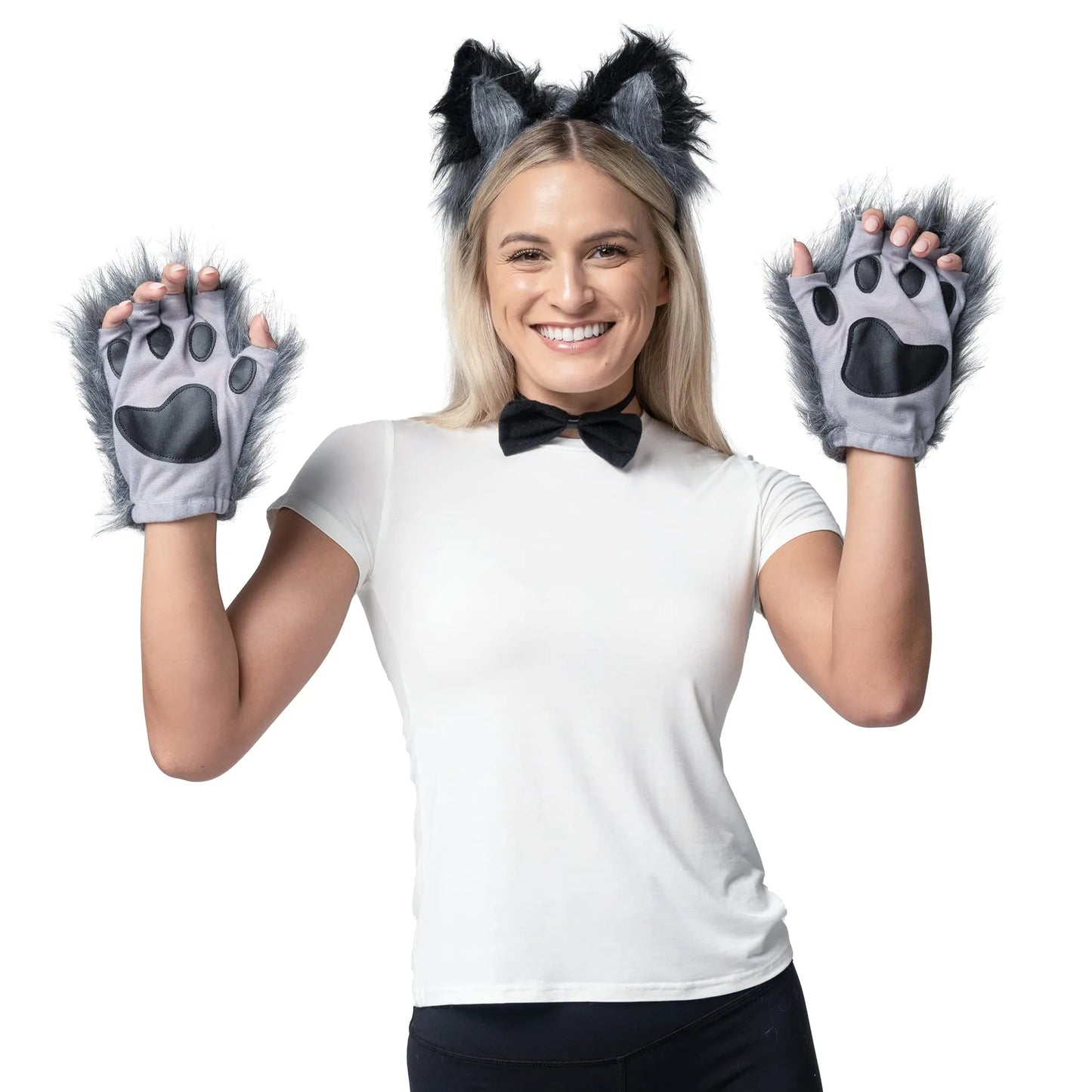 Syncfun Animal Costume Set for Adults,Brown Wolf Dress Up for Women, Party Cosplay, Werewolf Ears and Tail Accessory Kit