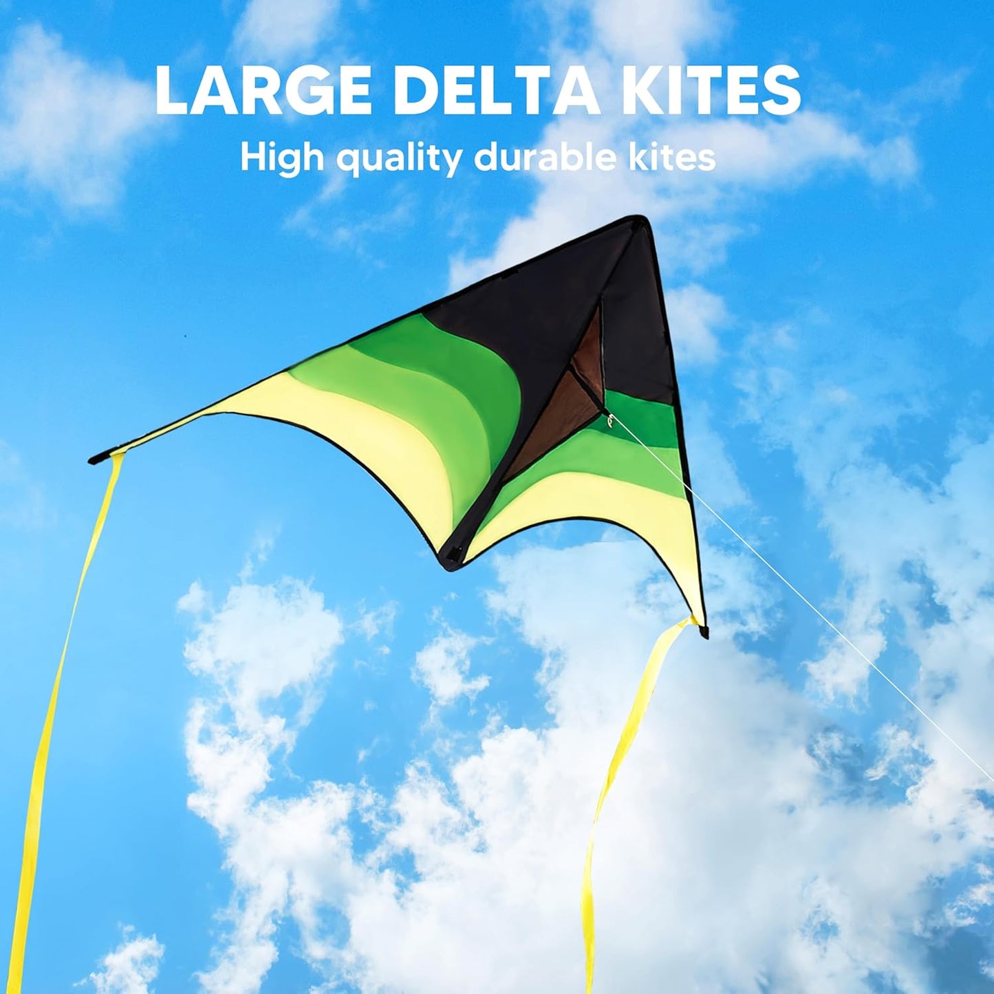 Joyfy Large Delta Kite Gradient, Easy to Fly for Kids and Adults, Large Beach Kite with 328 ft String for Outdoor Games and Activities