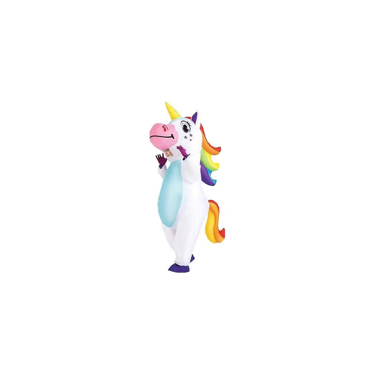 Joyfy Adult's Halloween Inflatable Costume Full Body Unicorn Air Blow-up Inflatable Costume for Halloween Dress Up Party