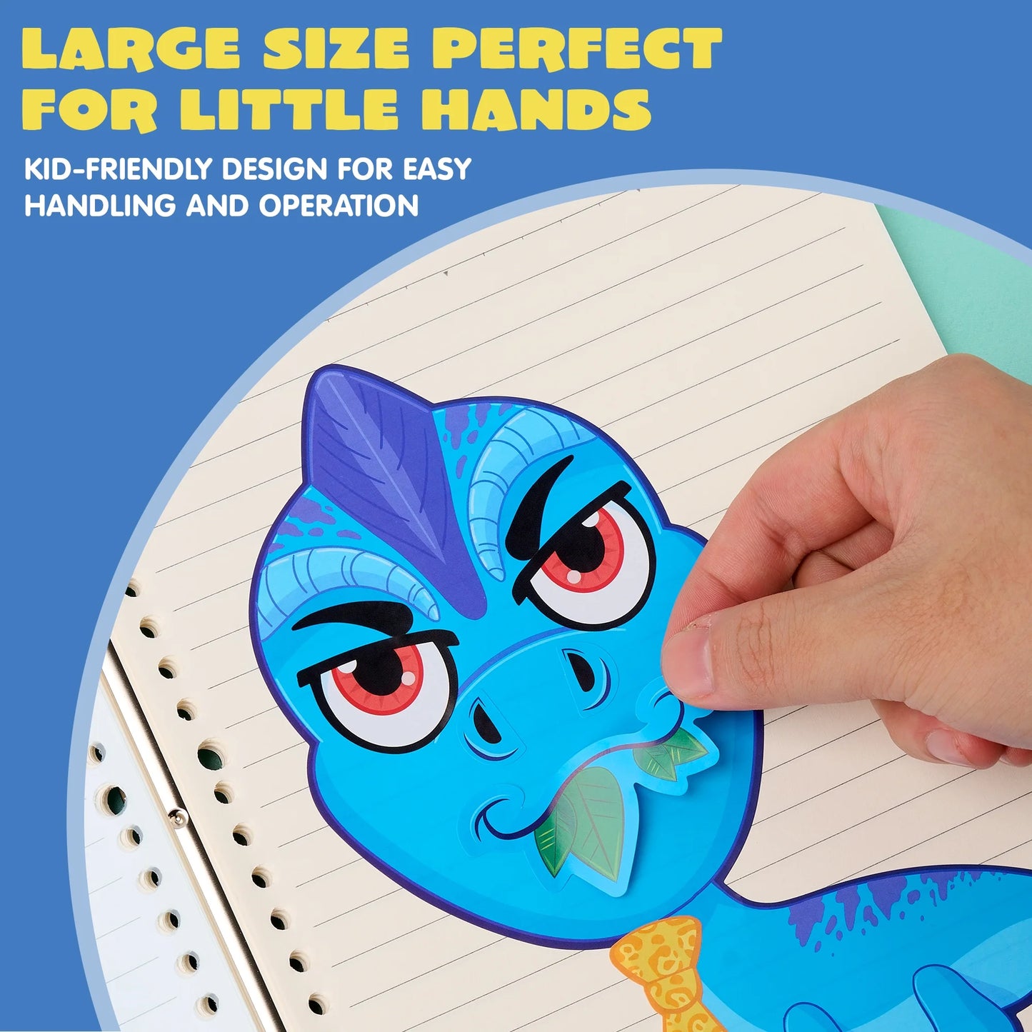 Syncfun 24 Sheets Make-a-face Sticker Sheets 6"x 9" Make Your Own Animal Dinosaur and Match Craft Sticker for Kids Party Favor Supplies for Boys Girls