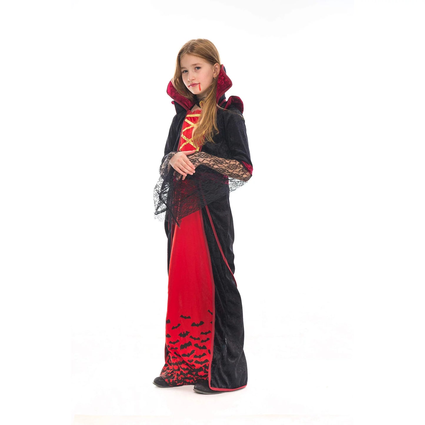 Spooktacular Creations Royal Vampire Costume for Girls, Halloween Gothic Set for Victorian Vampiress Queen Dress UP Party, XL