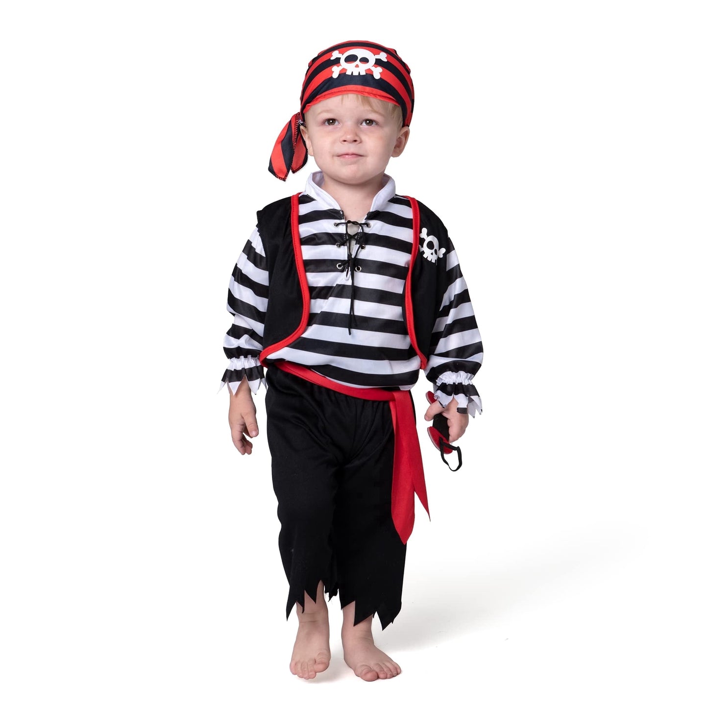 Joyfy Halloween Pirate Costume for Kids, Boys Pirate Costume Set, Pirate Accessories Outfits for Toddler Halloween Themed Party Cosplay Dress Up
