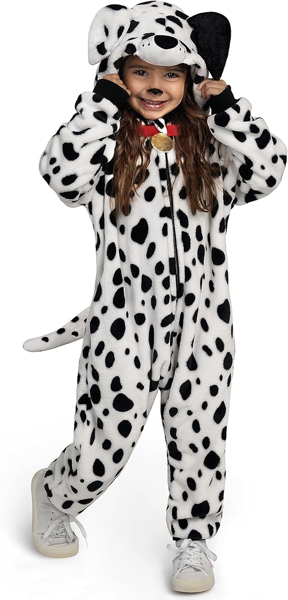 Halloween Dalmatian Jumpsuit Pajama Kids, Puppy Jumpsuit for Child Halloween Cosplay Costume Sleepwear