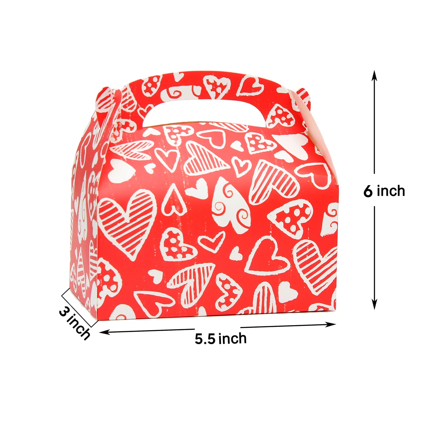 Valentine’s Day Treat Boxes 24 Cardboard Hearts Goody Bag Holder Classroom Crafts Supplies Party Favors