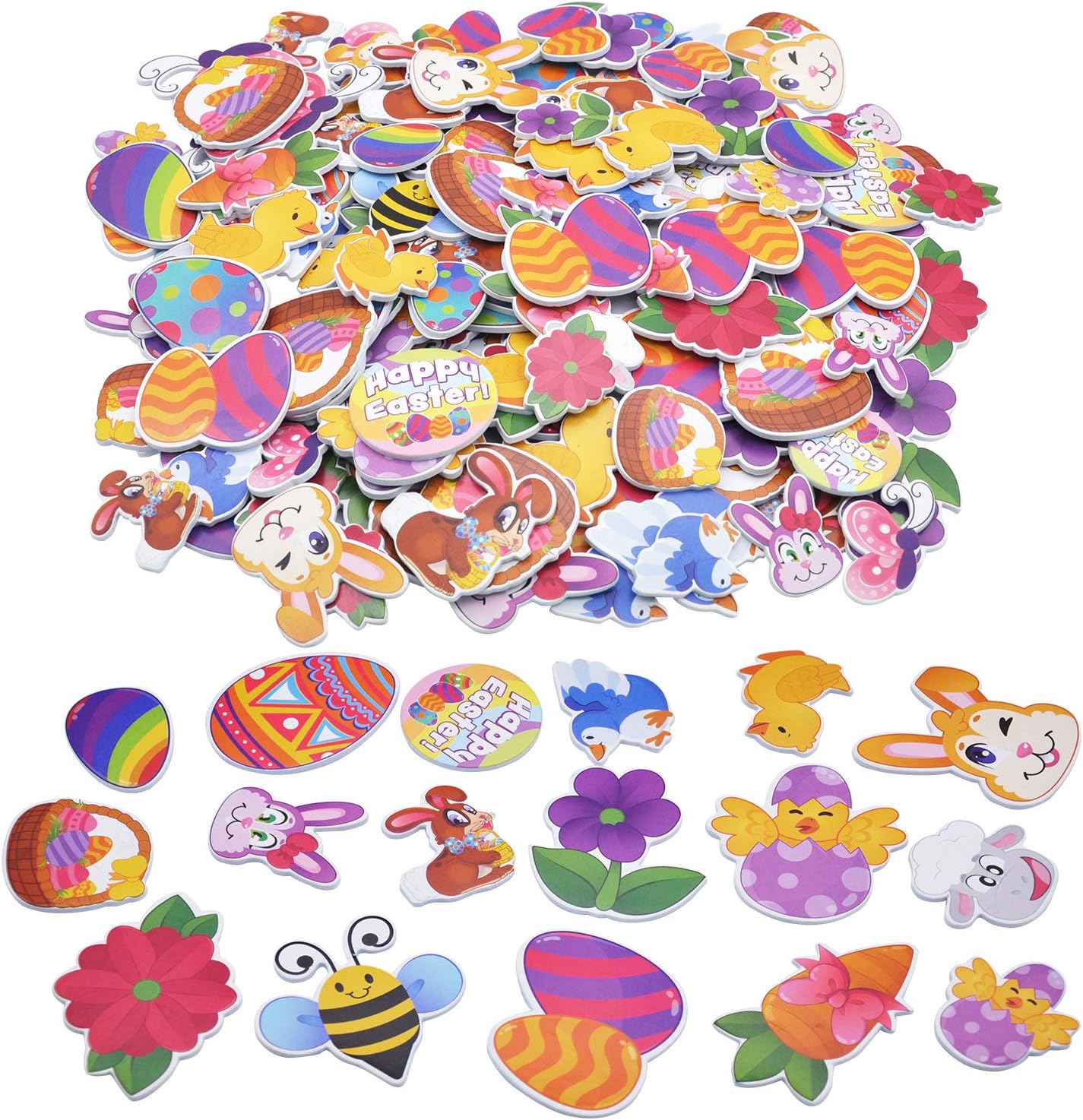 JOYFY More than 1000 Easter crafts, including stickers, stamps, foam stickers and temporary tattoos, are suitable for Easter basket mats
