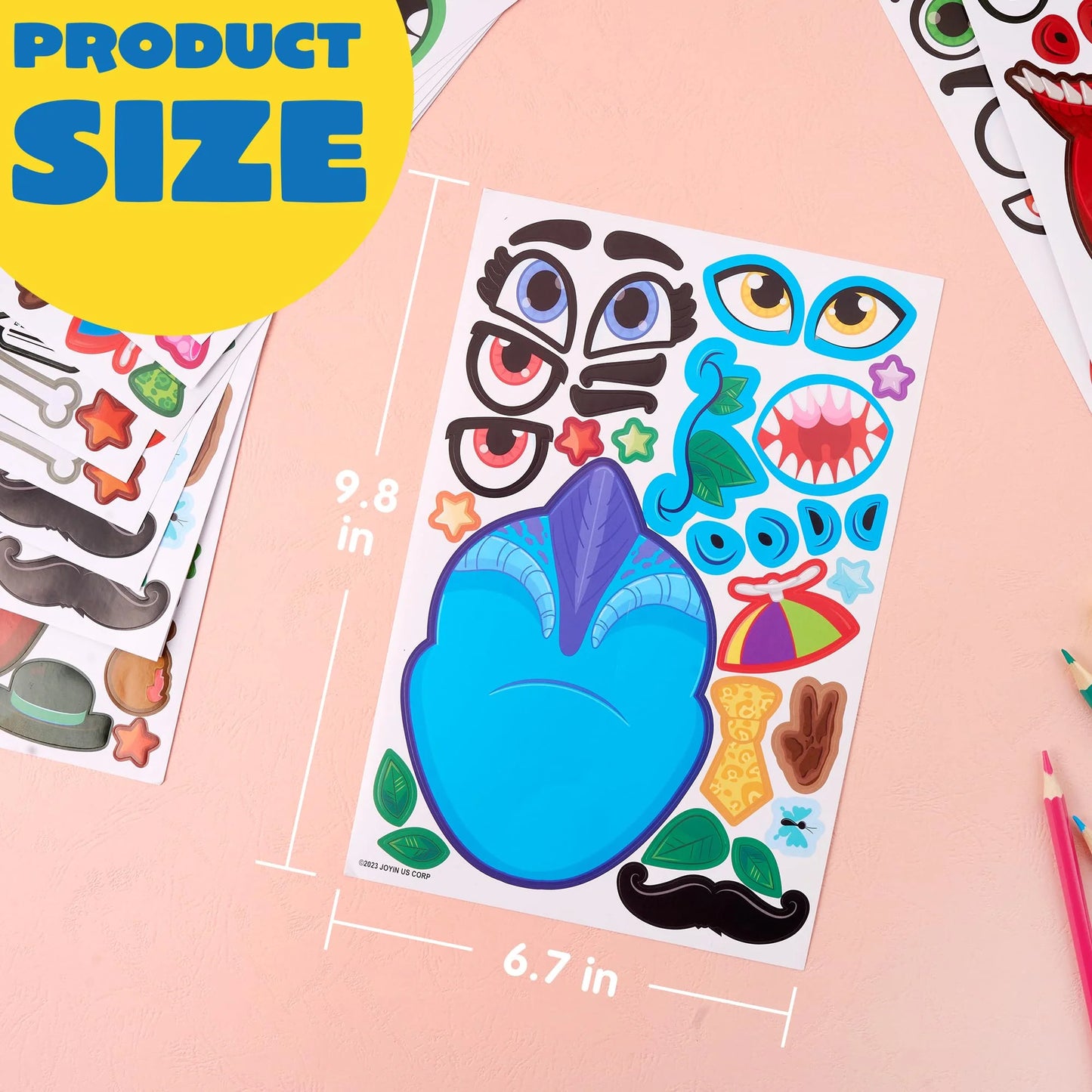 SYNCFUN 36 Pcs 9.8”x6.7" Make-a-Face Sticker Sheets for Kids Dinosaur Fantasy Animal Mix and Match Stickers, Dinosaur Birthday Holiday Party Favor Craft Gifts for Toddlers