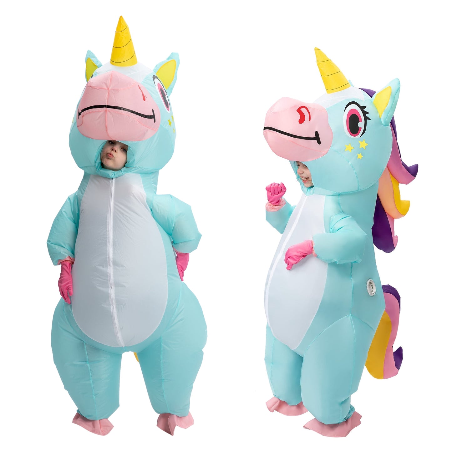 Joyfy Inflatable Costume for Kids, Full Body Unicorn Costume, Unicorn Air Blown Costume, Unicorn Halloween Costume for Boys and Girls Dress Up Party