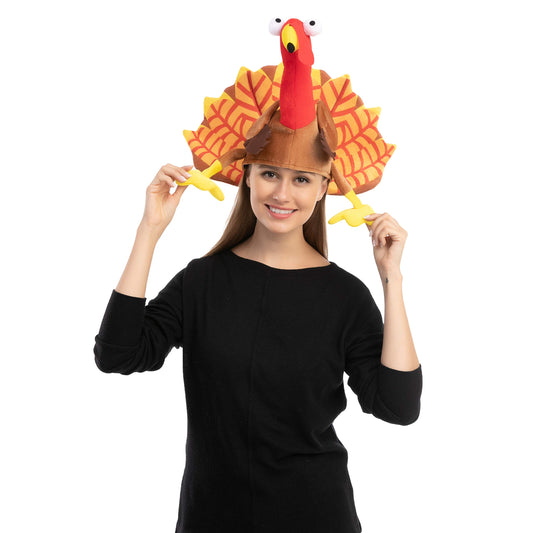 JOYIN 2 Pack Turkey Sitting Hats Silly for Thanksgiving Night Event, Dress-up Party, Thanksgiving Decoration, Role Play, Carnival, Cosplay, Costume Accessories