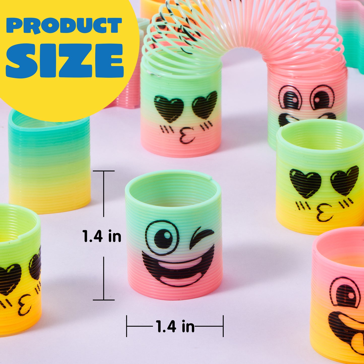 Joyfy 120 Pcs Mini Slinky Toy Rainbow Spring Party Favor for Kids Goodie Bags Plastic Fidget Stress Coil Toys for Carnival Prize Birthday, Pinata Stuffers